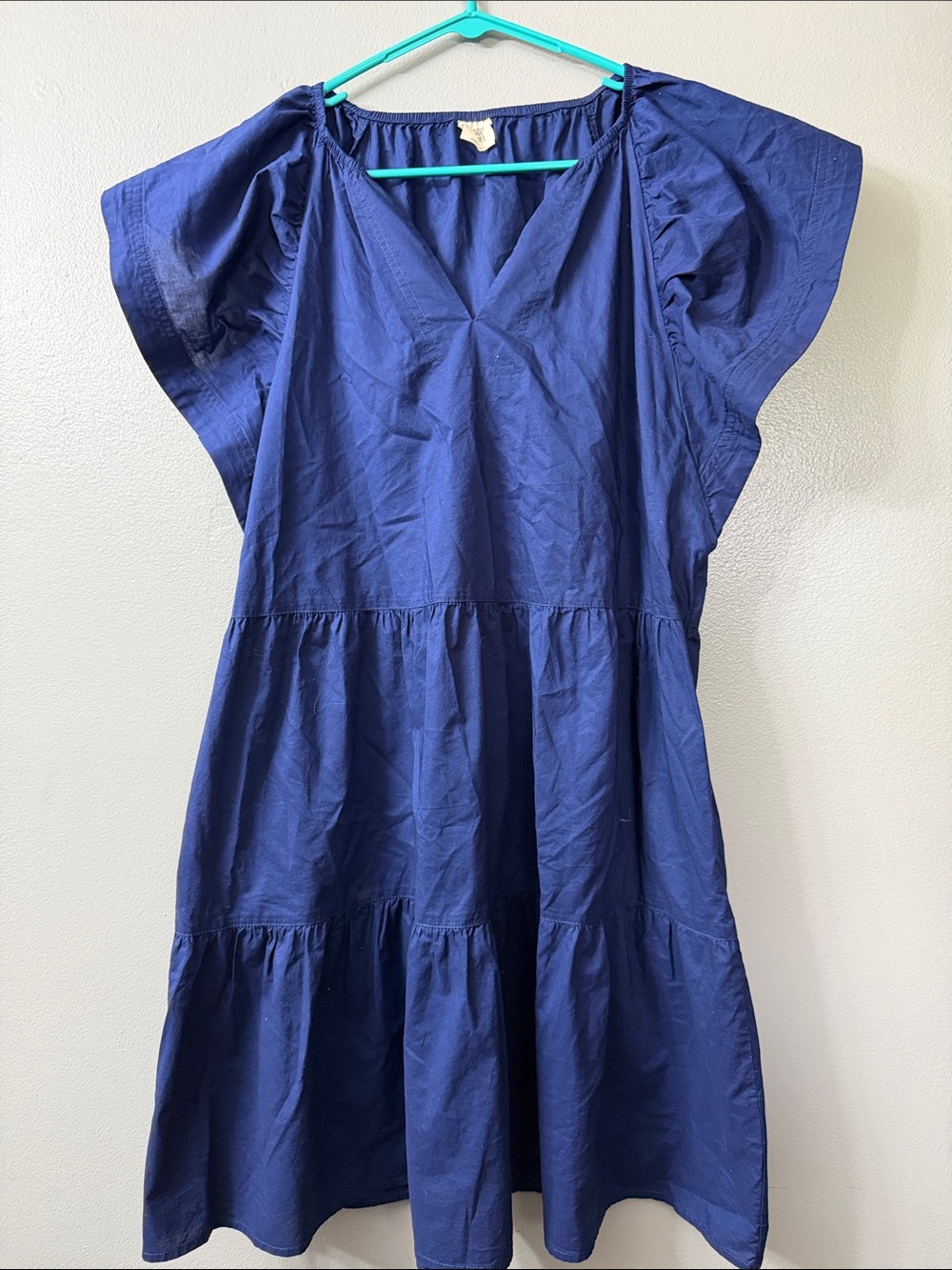 Good Hart Blue Tier baby doll midi dress with pockets size medium